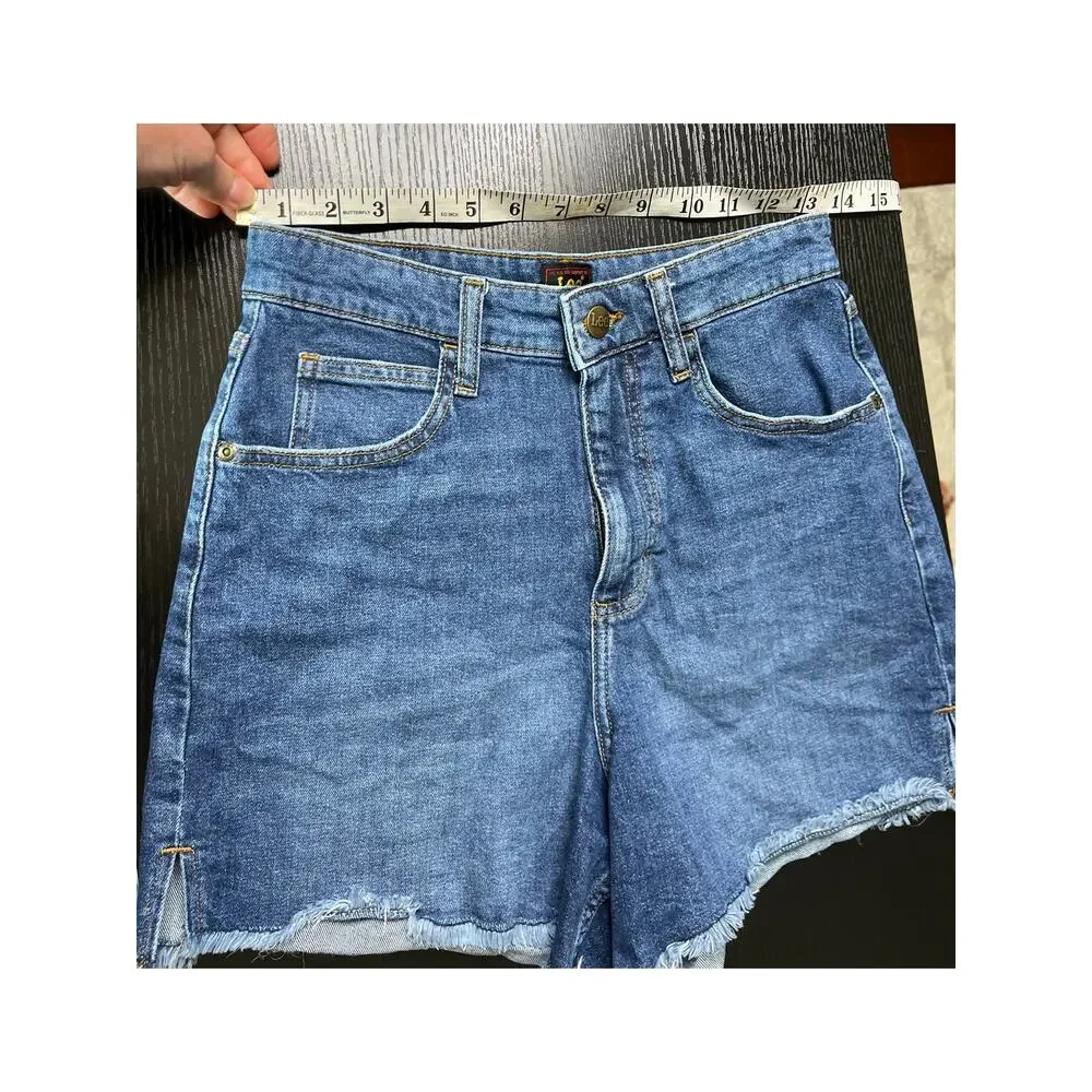 Vintage 90’s Lee High Waisted Jean Shorts with Cut-off Hem